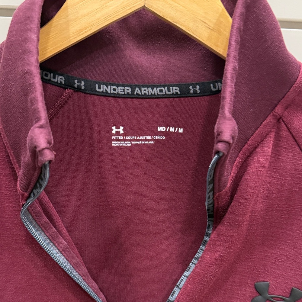 Under Armour Men's Maroon Zip-Up Sweater - Picture 3 of 4